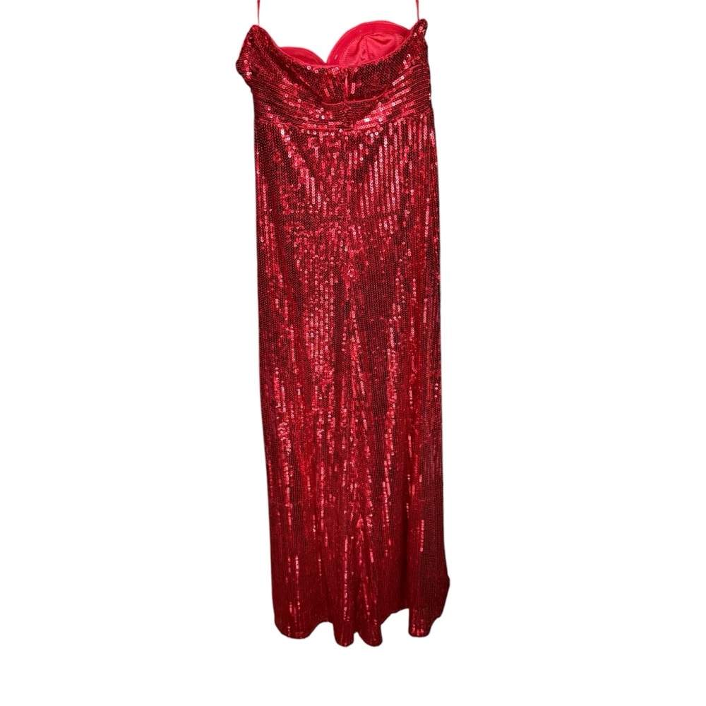 Beautifly Red Sequin Strapless Dress Size 4 - Picture 8 of 8